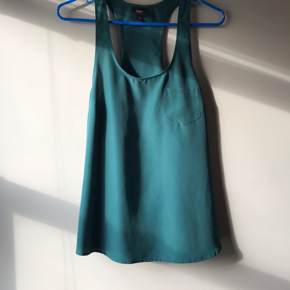 Green silk tank